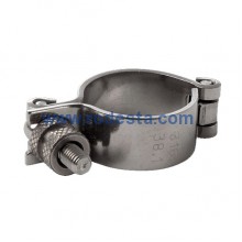 Industrial pipe clamp, hinged